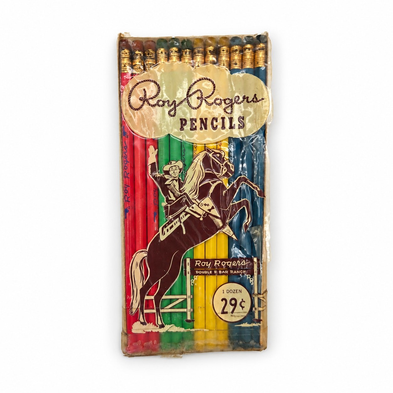 Roy Rogers Double R Bar Ranch 12 Pencil Set Eagle Pencil Co Vintage 1950s