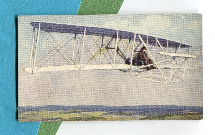 1938 A. & M. WIX SPEED THOUGH THE AGES TOBACCO CARD #64 WRIGHT\'S FLYING MACHINE