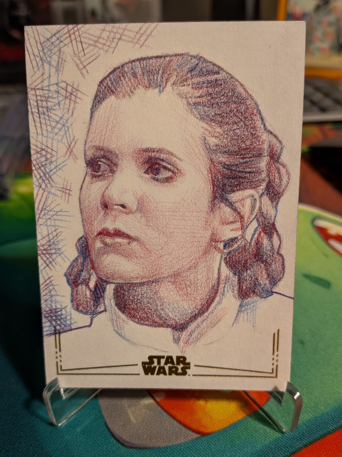 Topps Star Wars Gold Foil Sketch Princess Leia Sketch by Angelina Benedetti ✍🏻 Topps Star Wars Gold Foil Sketch Princess Leia Sketch by Angelina Benedetti ✍🏻