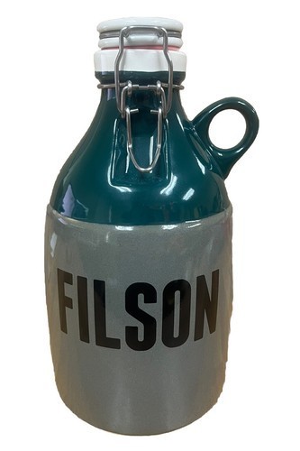 Filson Great Jones 64oz Stoneware Growler Handmade In Portland Gray Green New