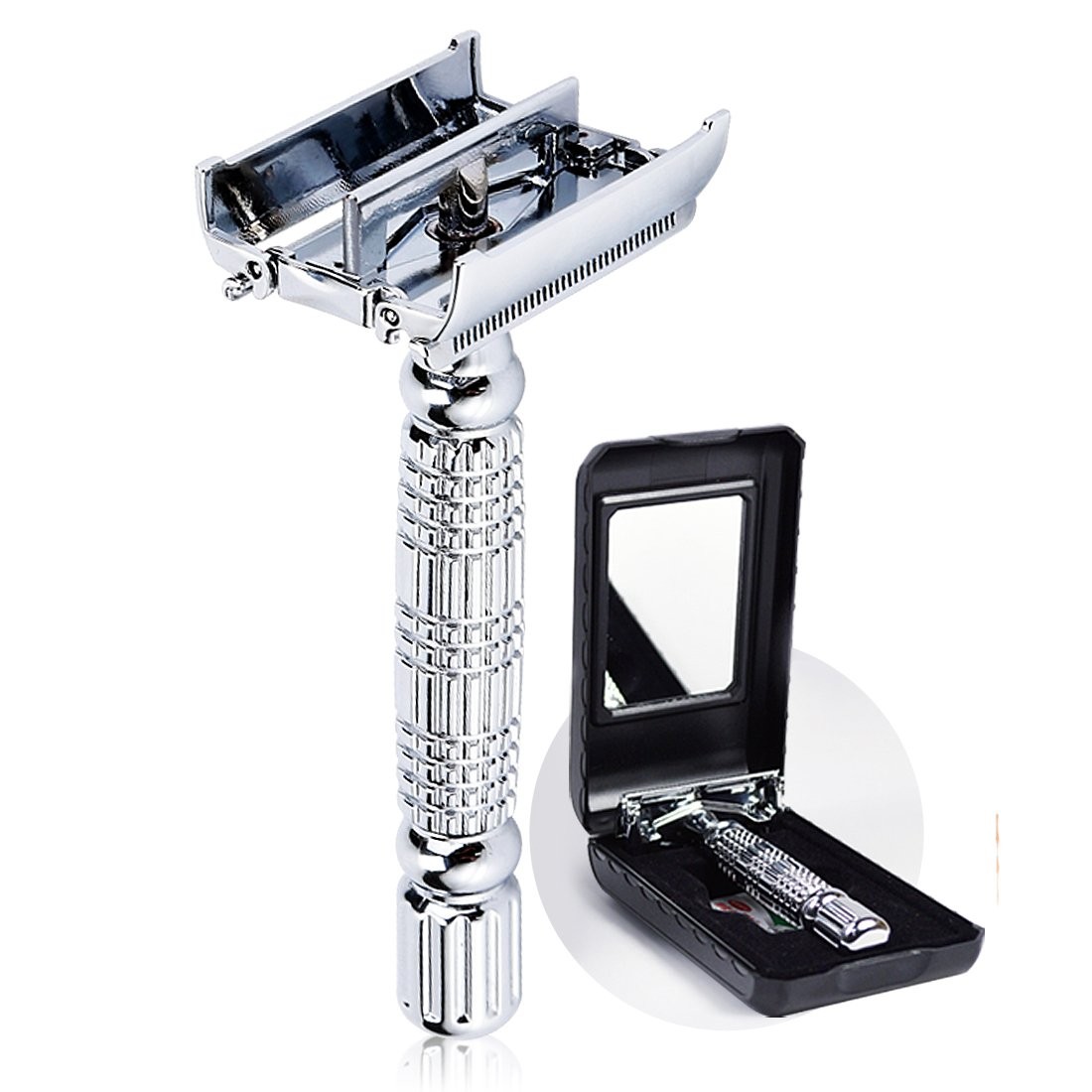 BAILI Butterfly Open Double Edge Safety Razor for Men & Women - Wet Shave Kit