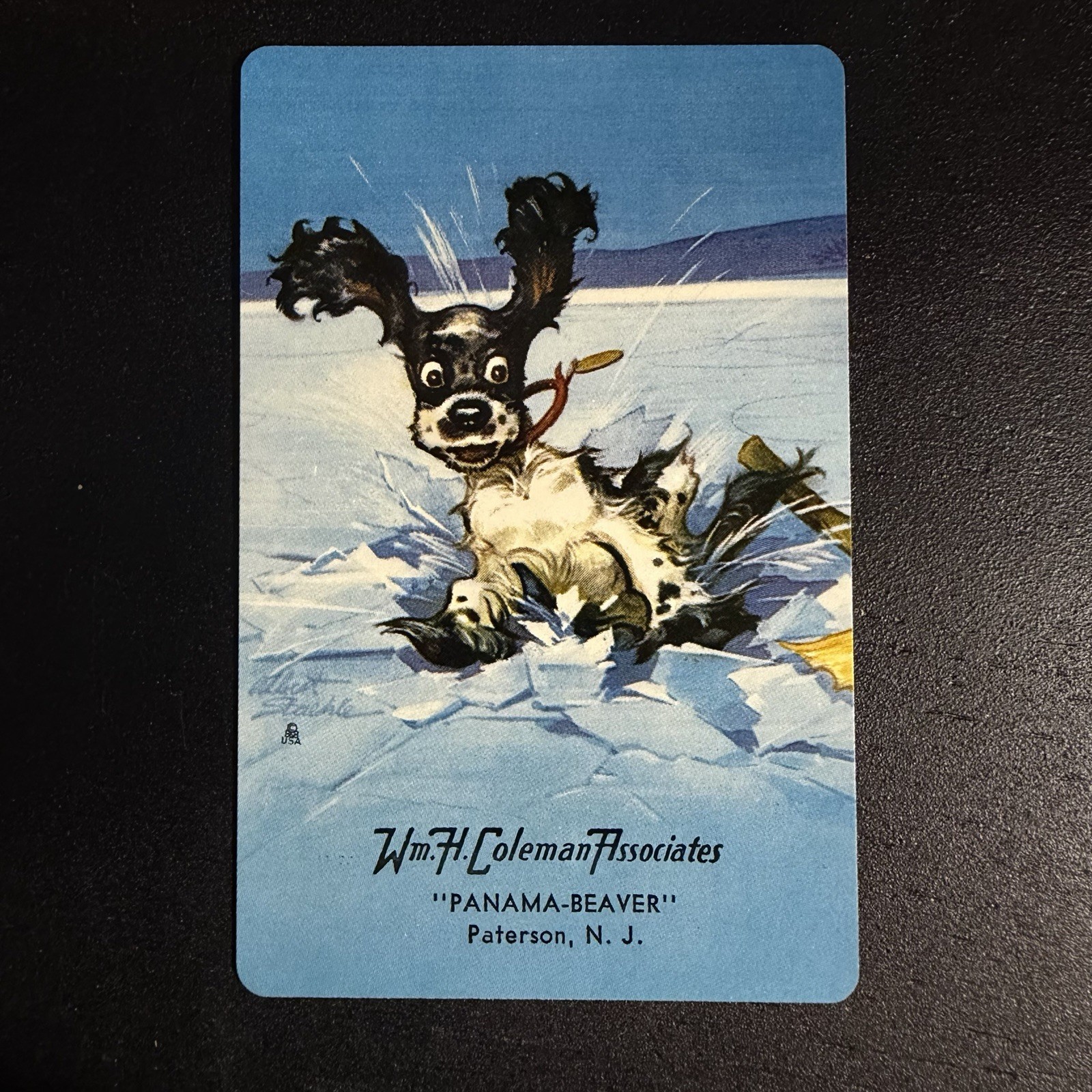 VTG Butch Advertisement / Falling Through Ice Single Swap Playing Card -c. 1950s