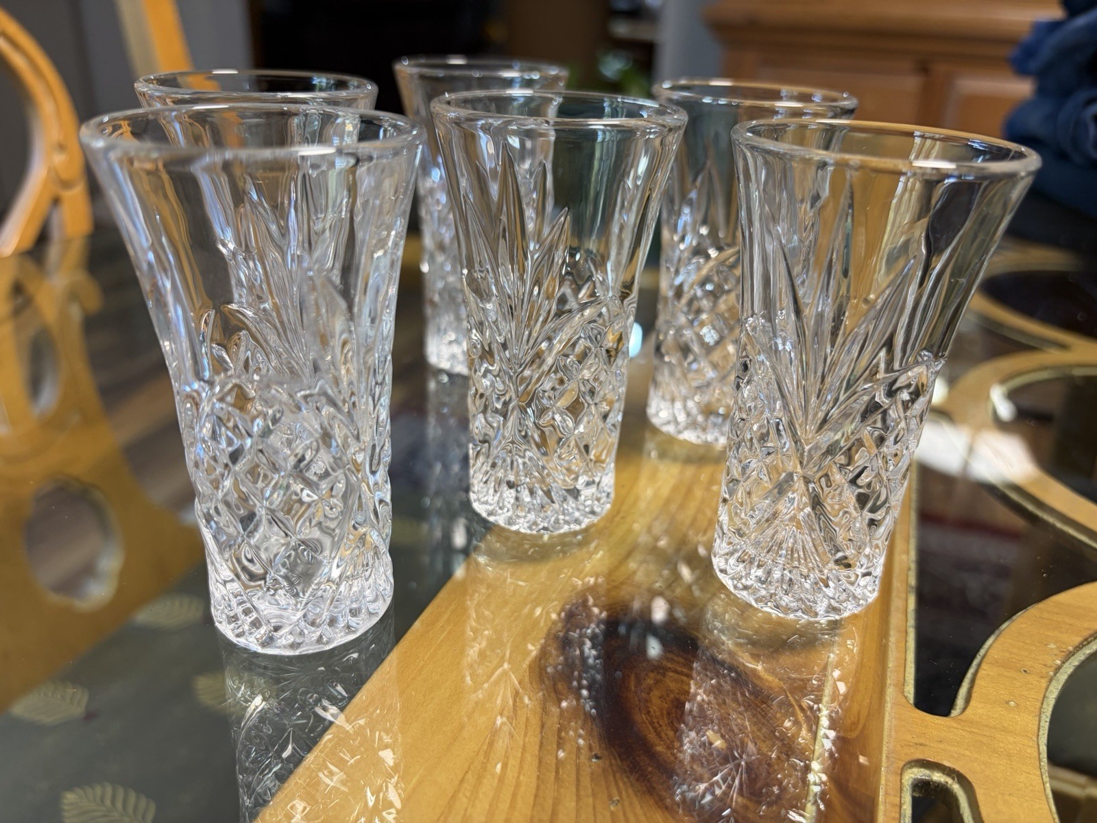 Shannon by Godinger Dublin Crystal Cut Shot Glasses Set 6
