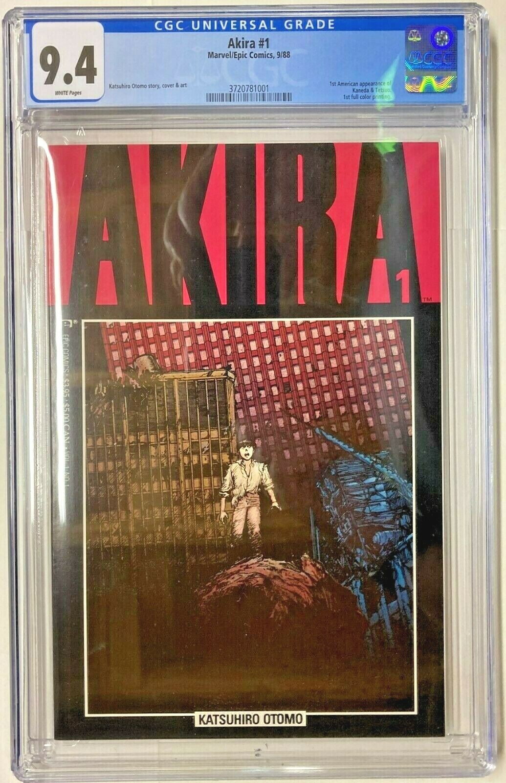 Akira #1 CGC 9.4 Second Printing 2nd Print WP $3.95 Variant Only 38 on census Akira #1 CGC 9.4 Second Printing 2nd Print WP $3.95 Variant Only 38 on census