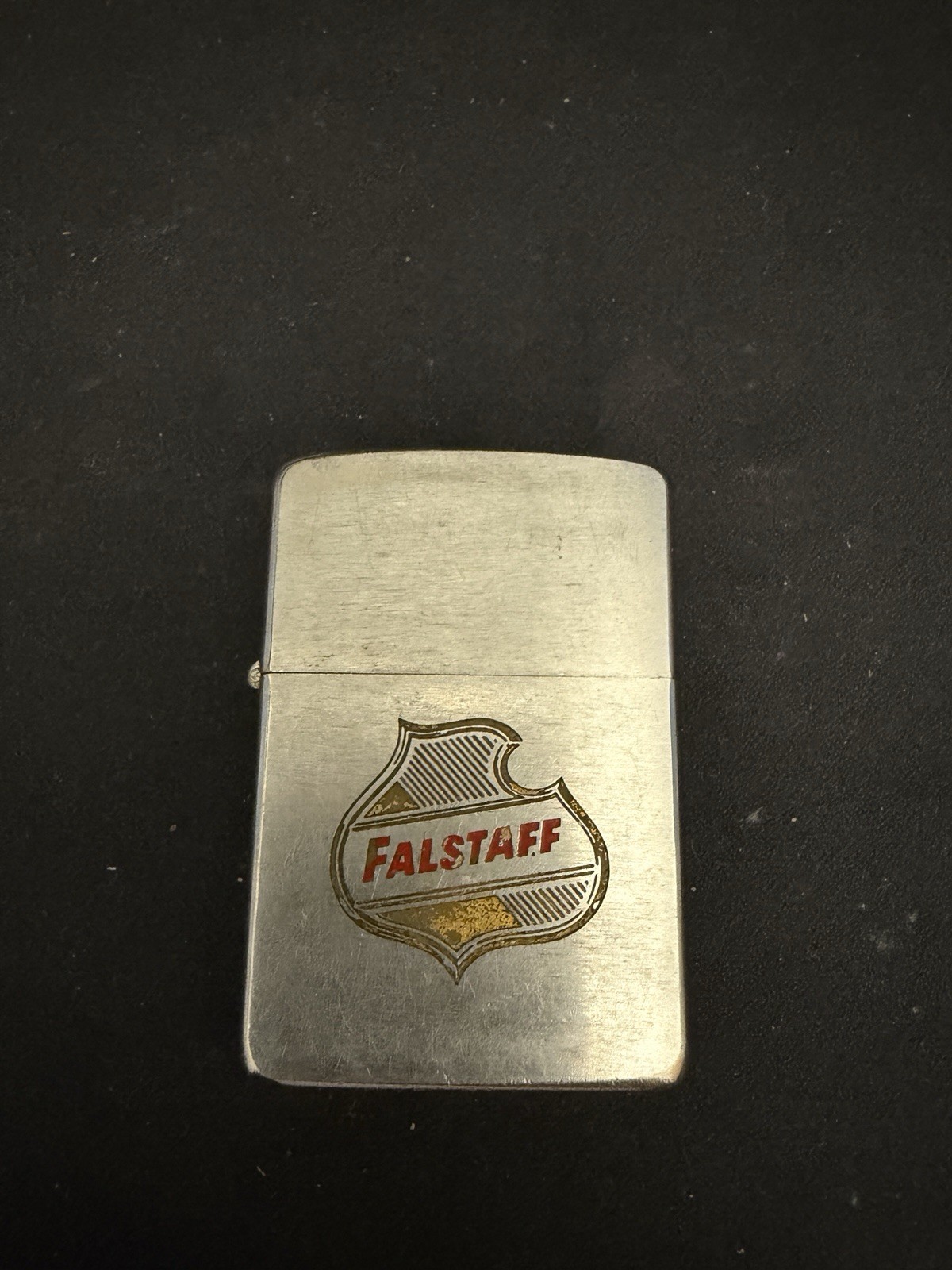 Vintage 1957 Zippo Falstaff Beer advertising Lighter Shield Pat 2517191