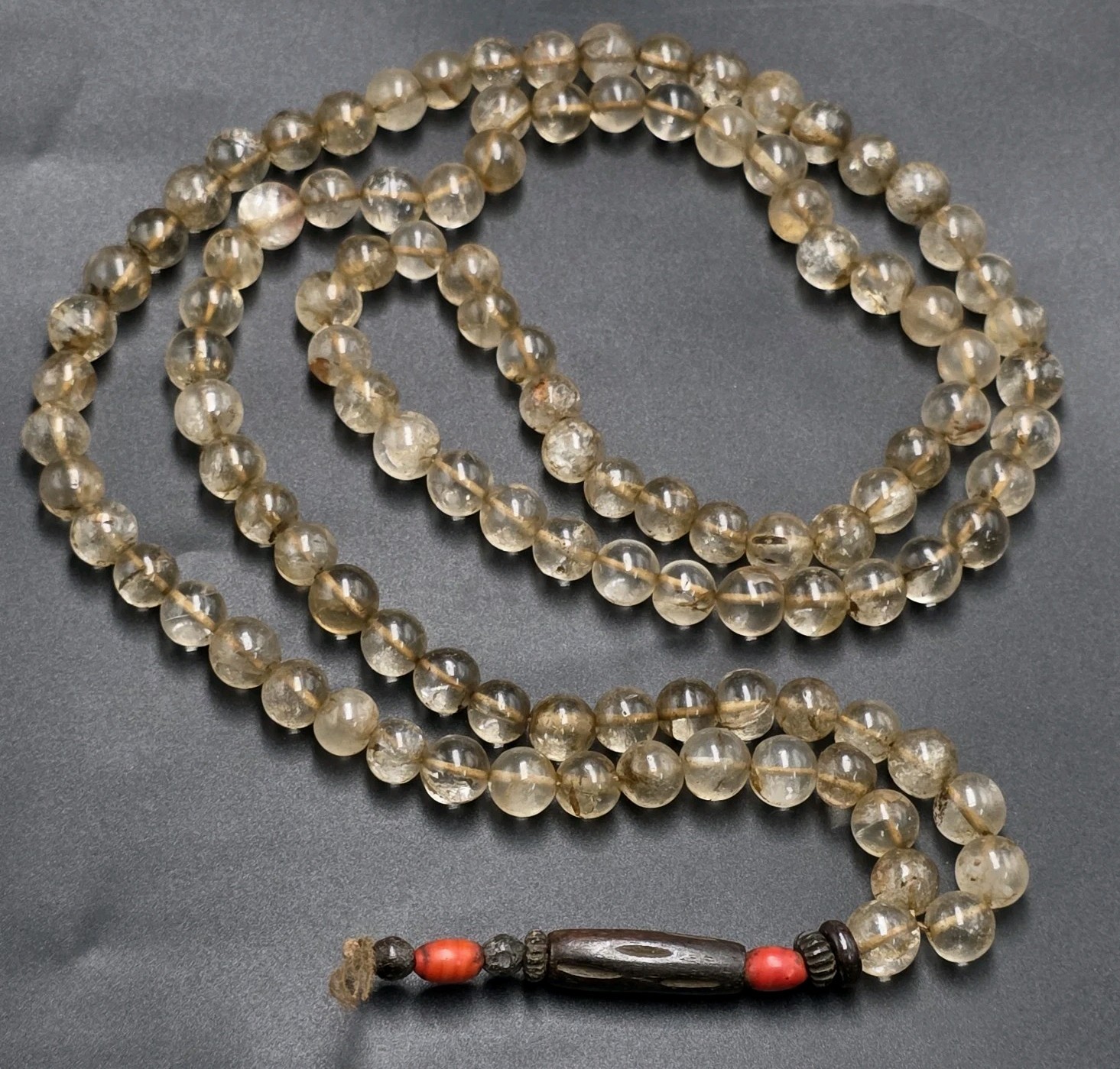 Himalayan Nepalese Old Crystals Beads Mala 108 Beads 