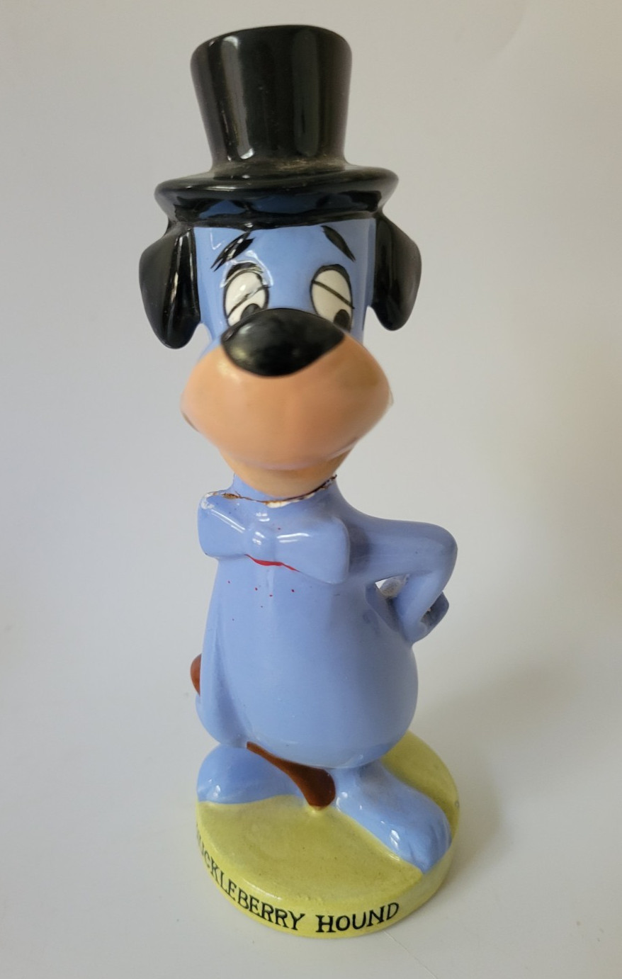 Vintage Hanna Barbera Huckleberry Hound Cartoon Ceramic Porcelain Repaired