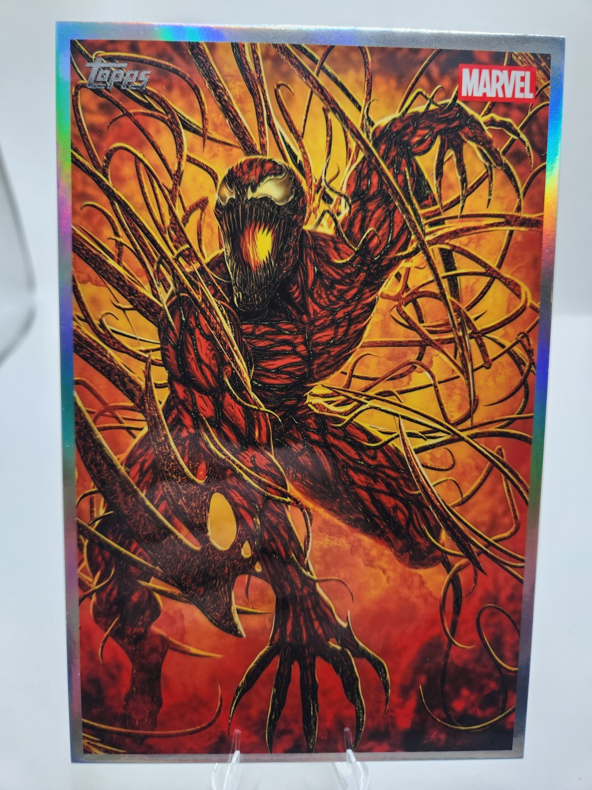 Topps 2026 Marvel Vault Vault Originals Carnage Art Card #VO-05 box topper Topps 2026 Marvel Vault Vault Originals Carnage Art Card #VO-05 box topper
