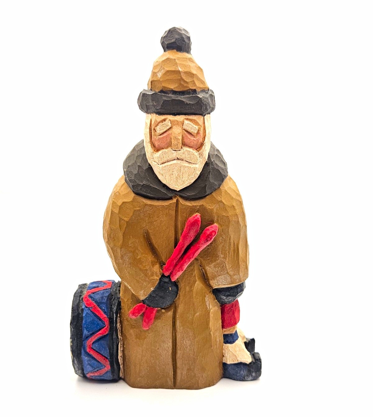 Vintage 1992 Otto Claus Santa Carving Figurine Folk Art German Skis 7\ Vintage 1992 Otto Claus Santa Carving Figurine Folk Art German Skis 7\