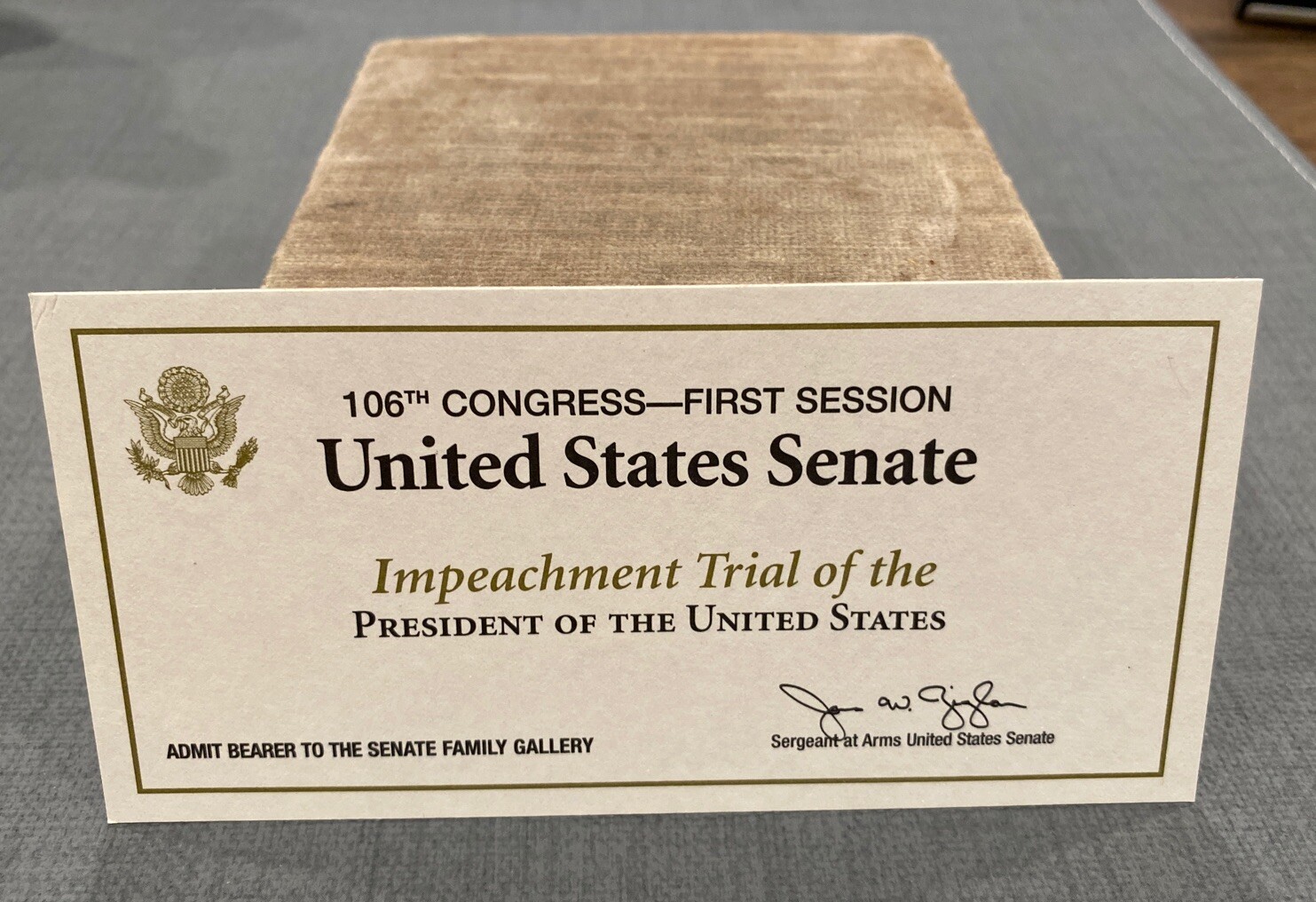 1999 Bill Clinton Impeachment Trial US SENATE FAMILY GALLERY MINT 1999 Bill Clinton Impeachment Trial US SENATE FAMILY GALLERY MINT