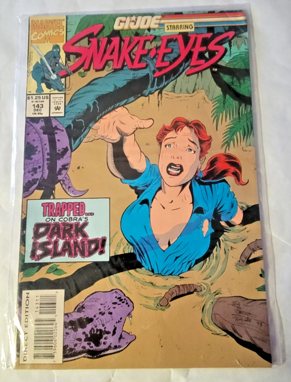 GI Joe A Real American Hero 143 Marvel 1993 Snake Eyes Scarlett Cover VF/NM Raw