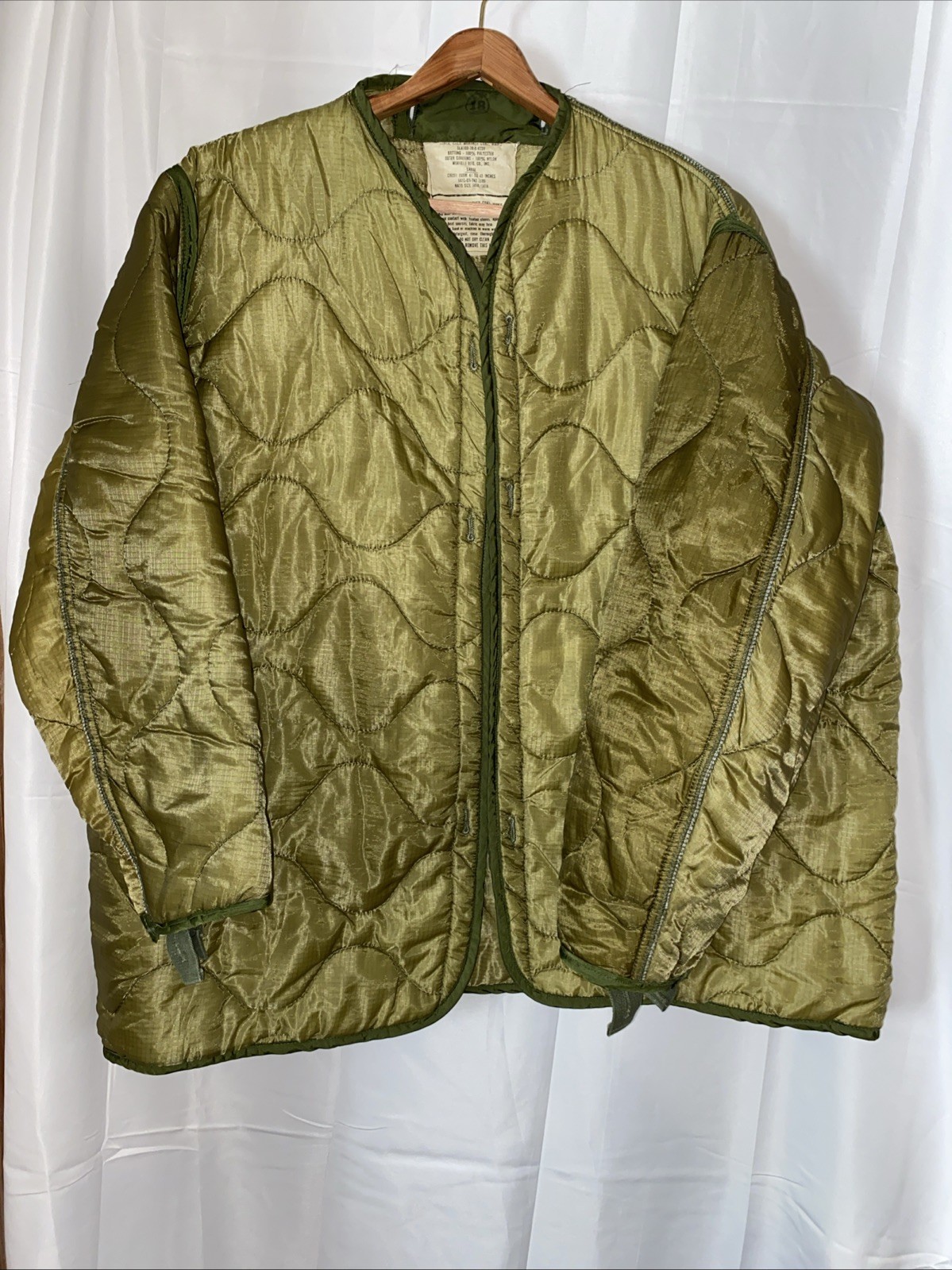 Men’s 1980’s Vintage Field Jacket Liner Size Large