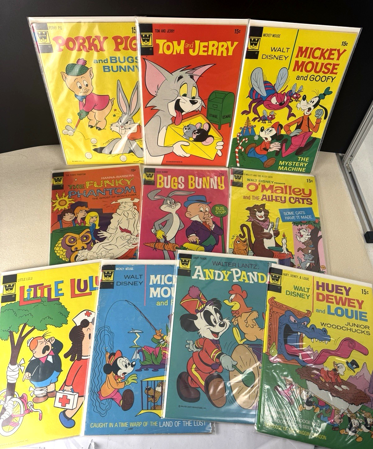 10 Whitman Cartoon Comic Book LOT (1970-1976) Looney Tunes Tom & Jerry Disney