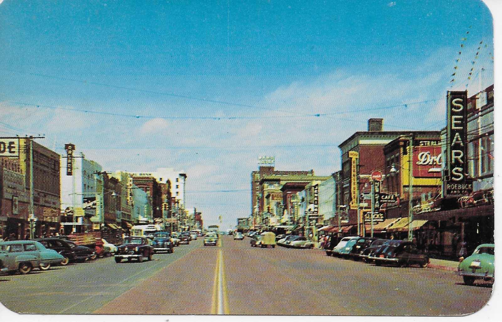 Vintage Fort Smith Arkansas Garrison Ave Postcard 1954 Posted Studebaker