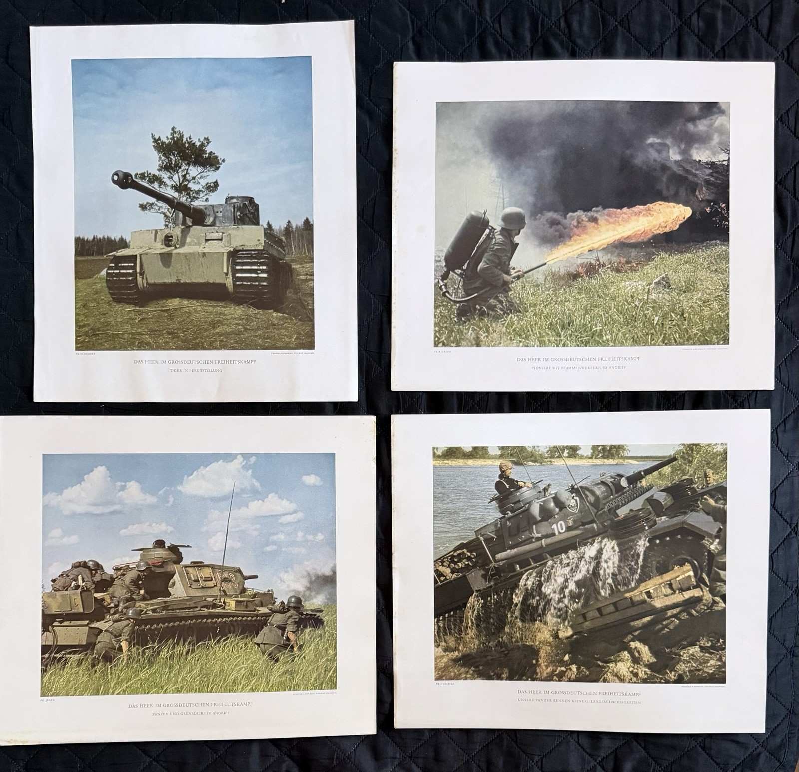 1943 Original WWII German HUGE 15x13 in Color Prints Grossdeutschland Photo Lot 