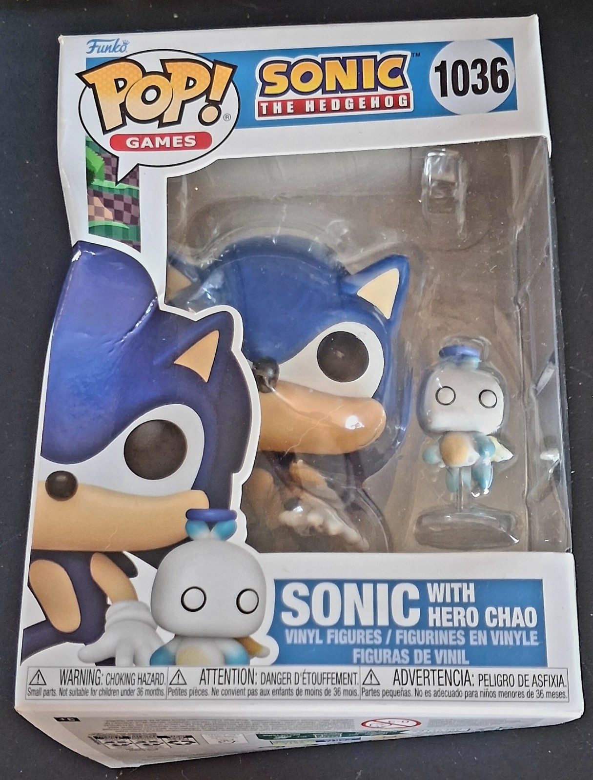 Funko Pop Vinyl: Sonic the Hedgehog - Sonic with Chao #1036 Damaged Box Funko Pop Vinyl: Sonic the Hedgehog - Sonic with Chao #1036 Damaged Box