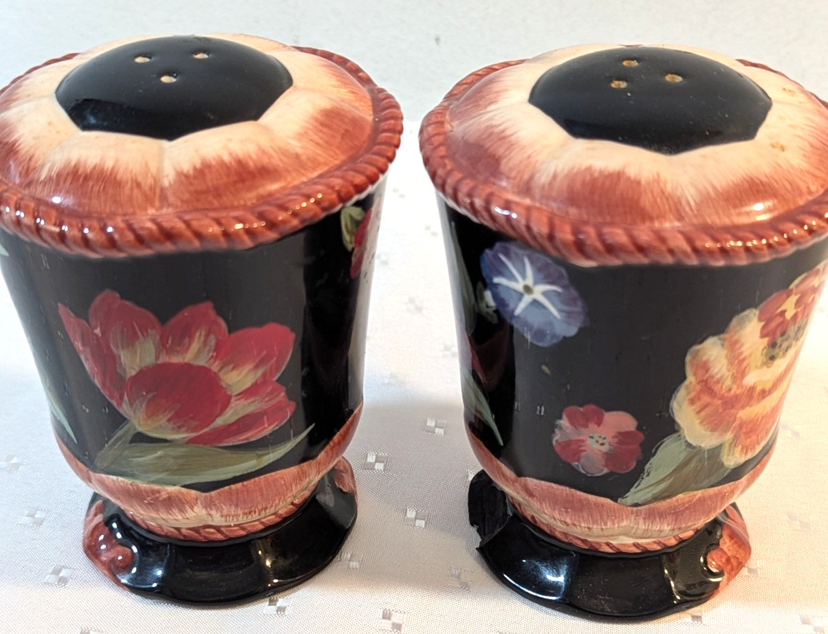 Certified International Salt/Pepper Shakers-By Pamela Gladding-\ Certified International Salt/Pepper Shakers-By Pamela Gladding-\