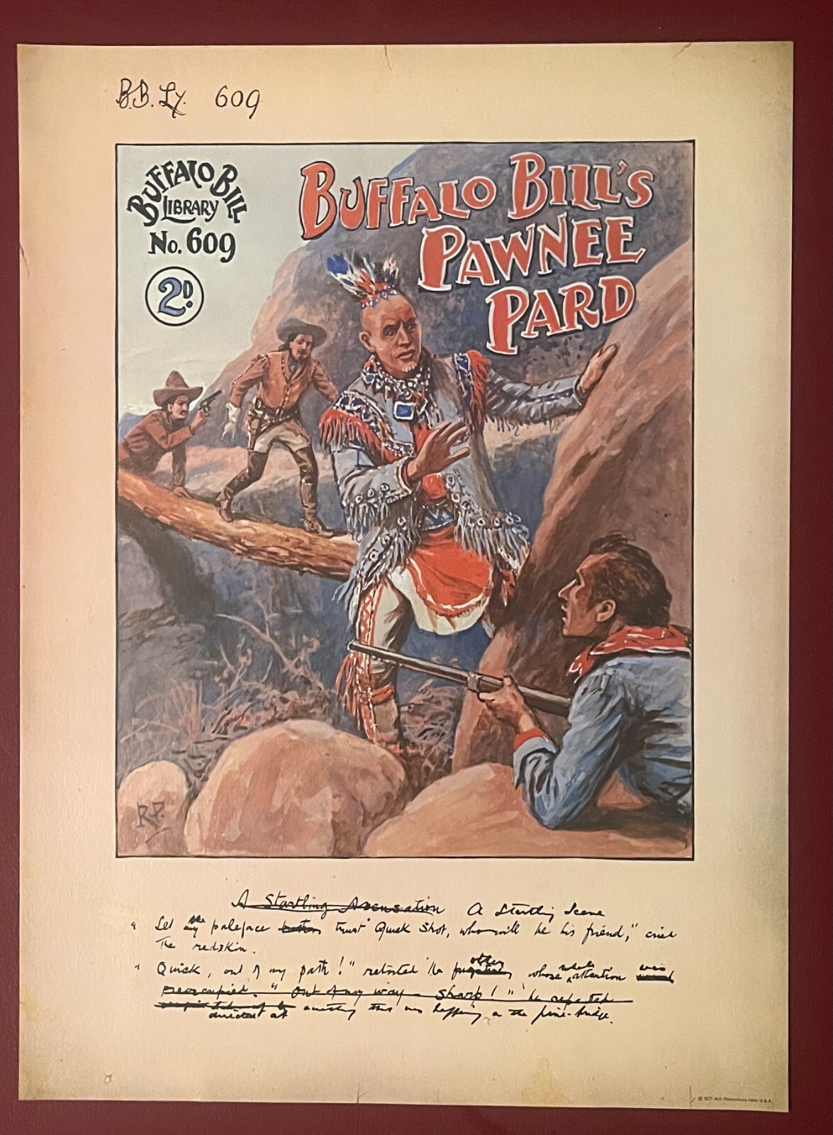 Vintage Buffalo Bill Library Dime Store Cover Set of 4+ Original Portfolio/Lette