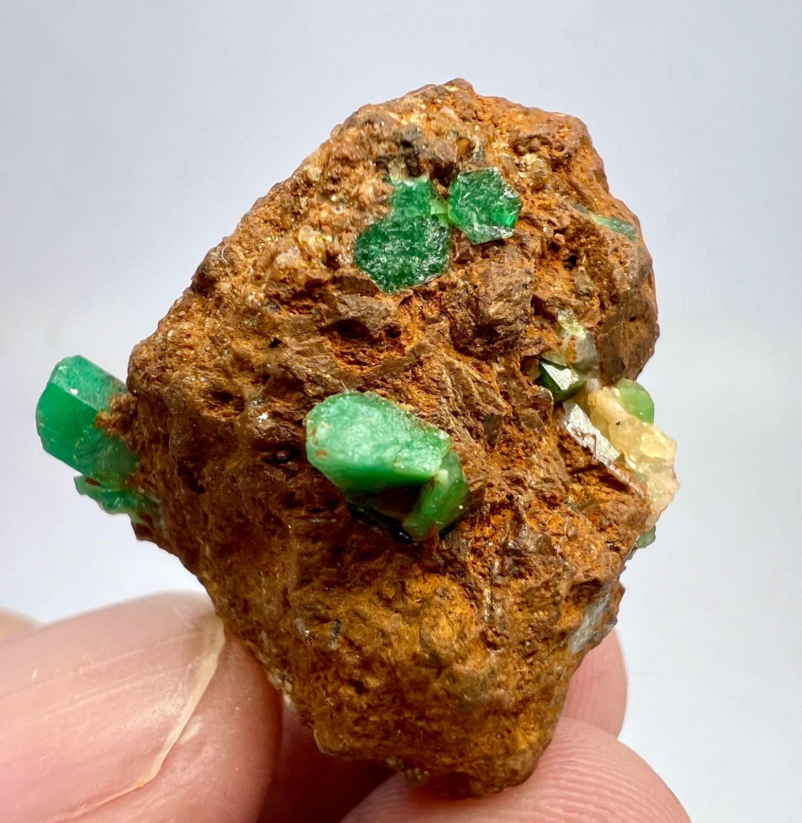 54 Carat Gorgeous Emerald Crystals on Matrix, Sourced from Afghanistan AS38 54 Carat Gorgeous Emerald Crystals on Matrix, Sourced from Afghanistan AS38