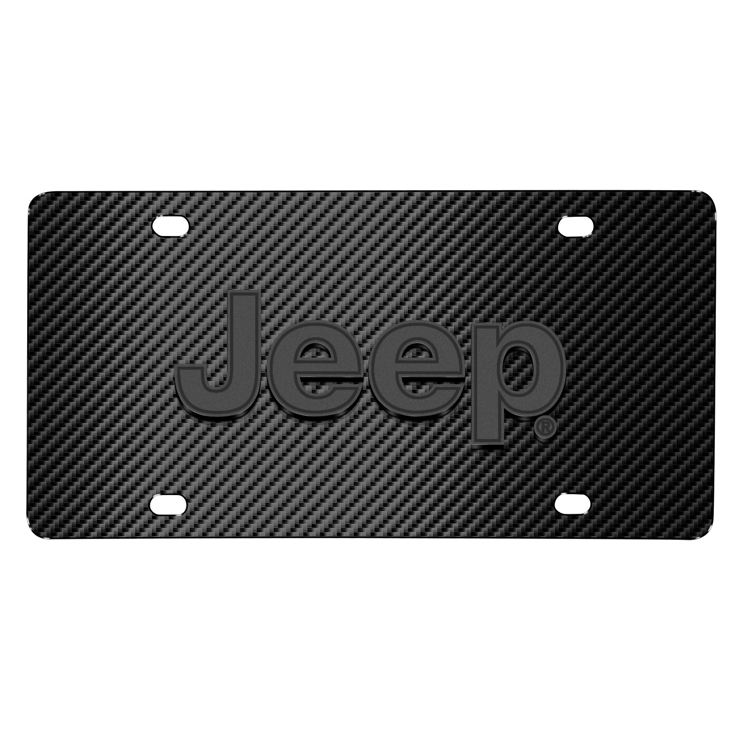 Jeep 3D Gray Logo on Carbon Fiber Pattern Stainless Steel License Plate Jeep 3D Gray Logo on Carbon Fiber Pattern Stainless Steel License Plate