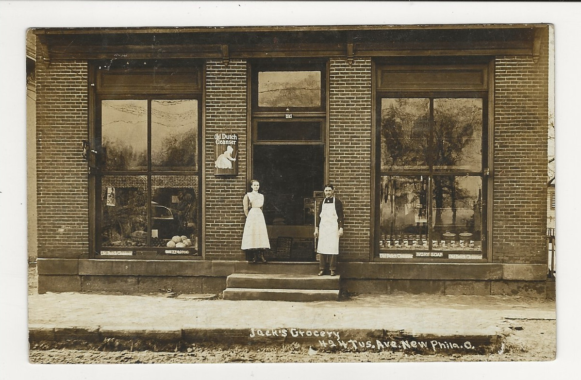 SUPER Circa 1910 RPPC - JACK'S GROCERY, 424 Tus. Ave. New Philadelphia, Oh.