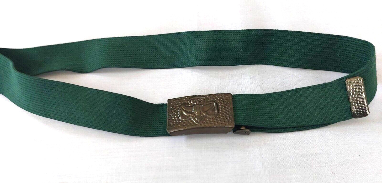 Vintage 1970 Authentic Girl Scouts Uniform Green Elastic Belt Metal Buckle MINT Vintage 1970 Authentic Girl Scouts Uniform Green Elastic Belt Metal Buckle MINT