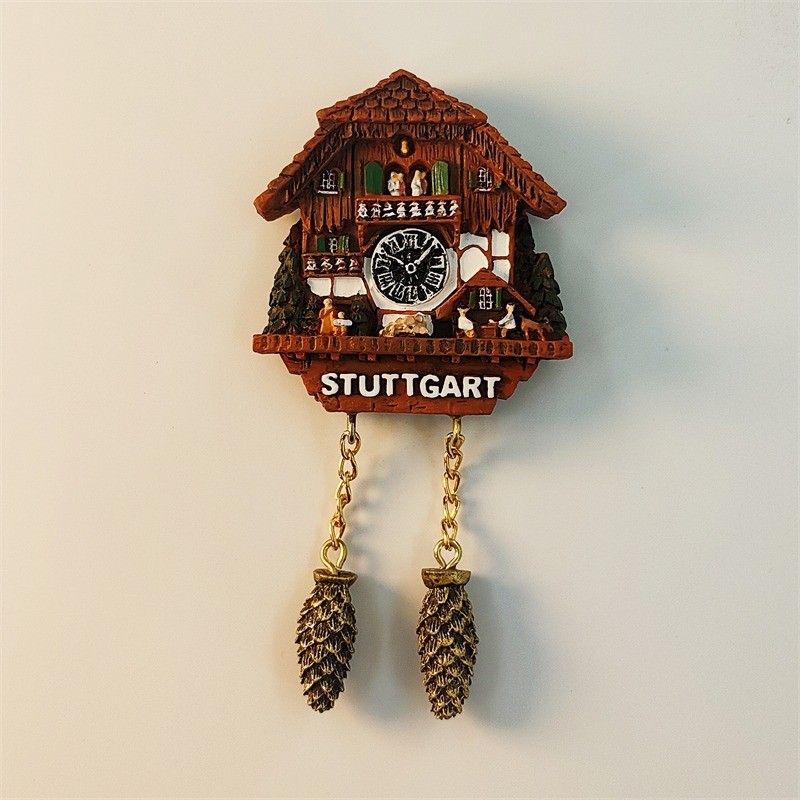 Germany Stuttgart Cuckoo Clock Tourist Travel Souvenir 3D Resin Fridge Magnet