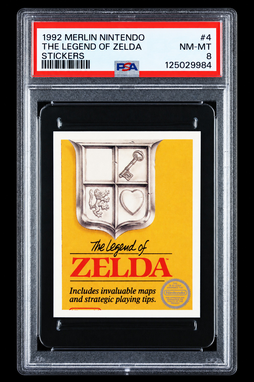 1992 MERLIN NINTENDO THE LEGEND OF ZELDA STICKERS #4 PSA 8 - SUPER RARE 1992 MERLIN NINTENDO THE LEGEND OF ZELDA STICKERS #4 PSA 8 - SUPER RARE