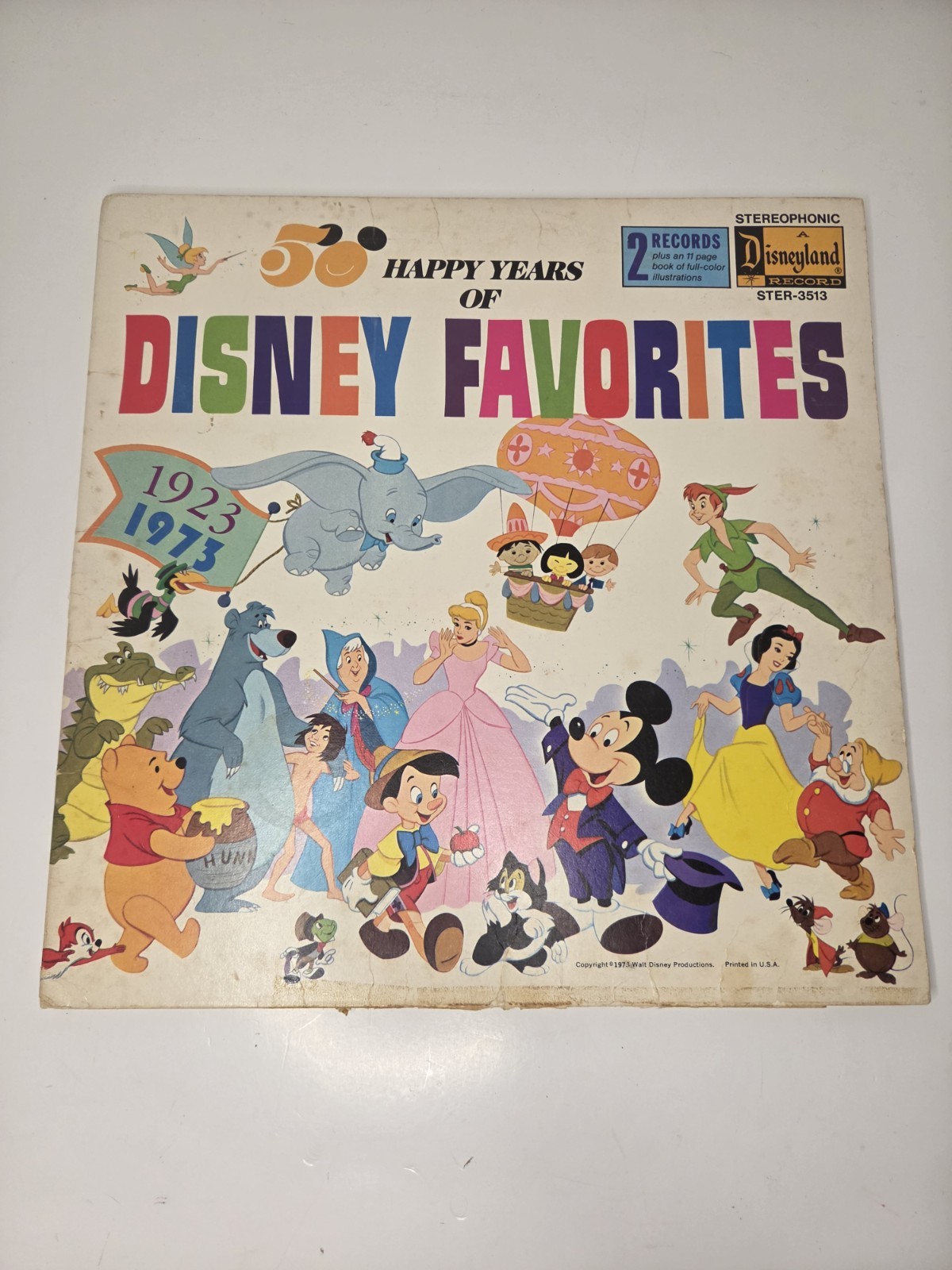 Vintage 1973 -50 Happy Years Of Disney Favorites LP Vinyl With 11 Page Storybook Vintage 1973 -50 Happy Years Of Disney Favorites LP Vinyl With 11 Page Storybook