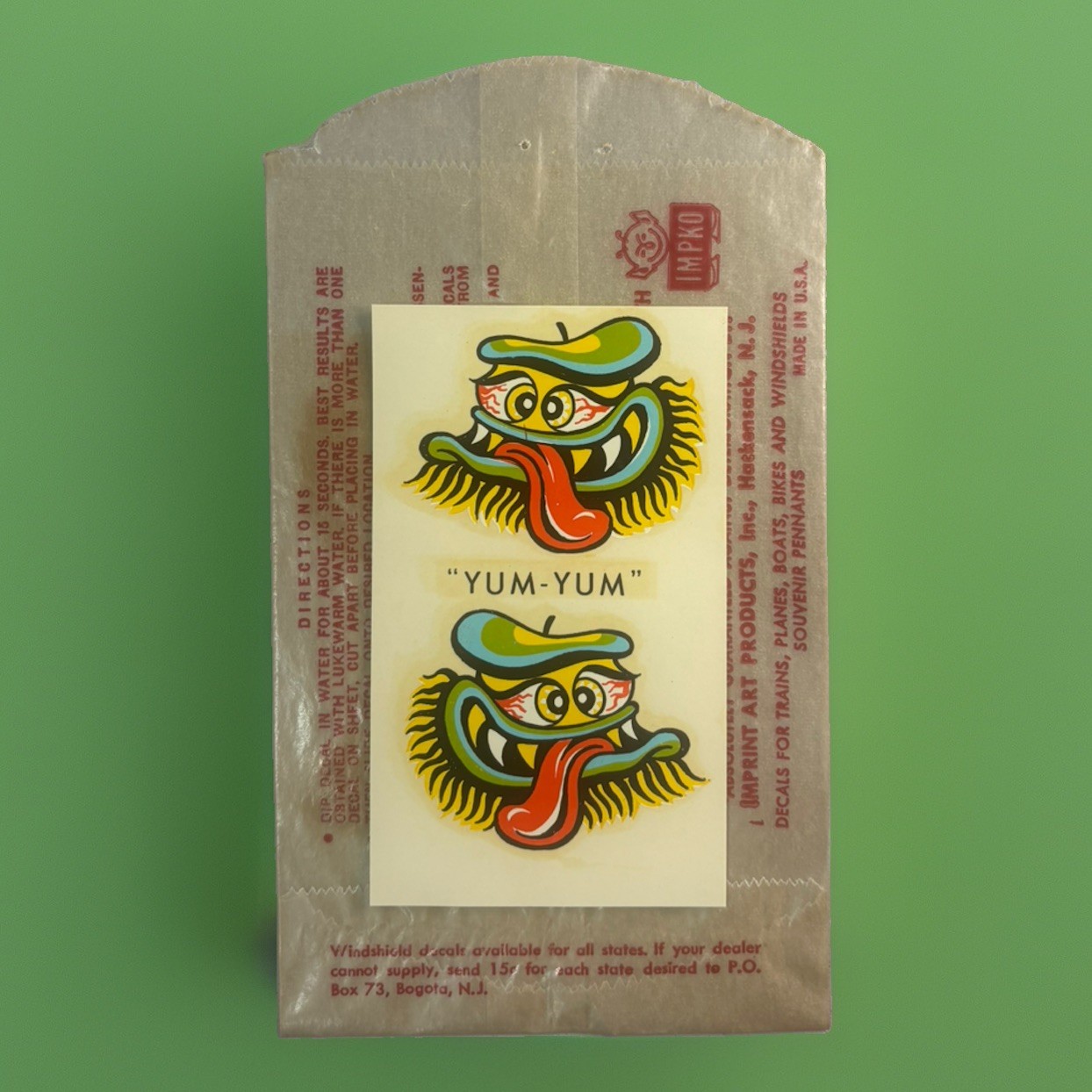 Vintage IMPKO Yum Yum Decal, hobby, hot rod, motorcycle, Scale Mode Vintage IMPKO Yum Yum Decal, hobby, hot rod, motorcycle, Scale Mode