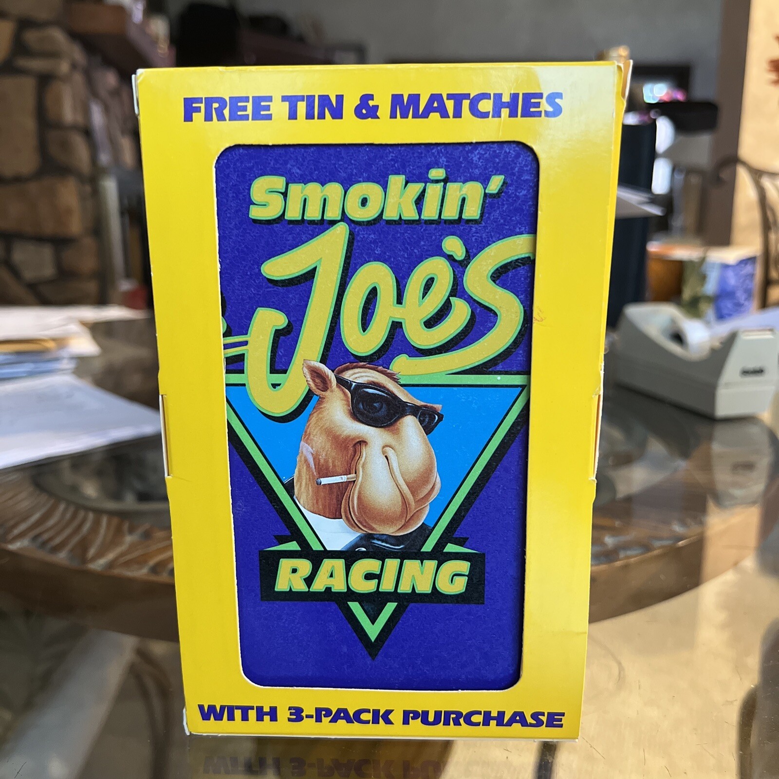 VTG 90s Joe Camel Cigarettes Smoking Joes Racing Tin Box.Matches Unopened
