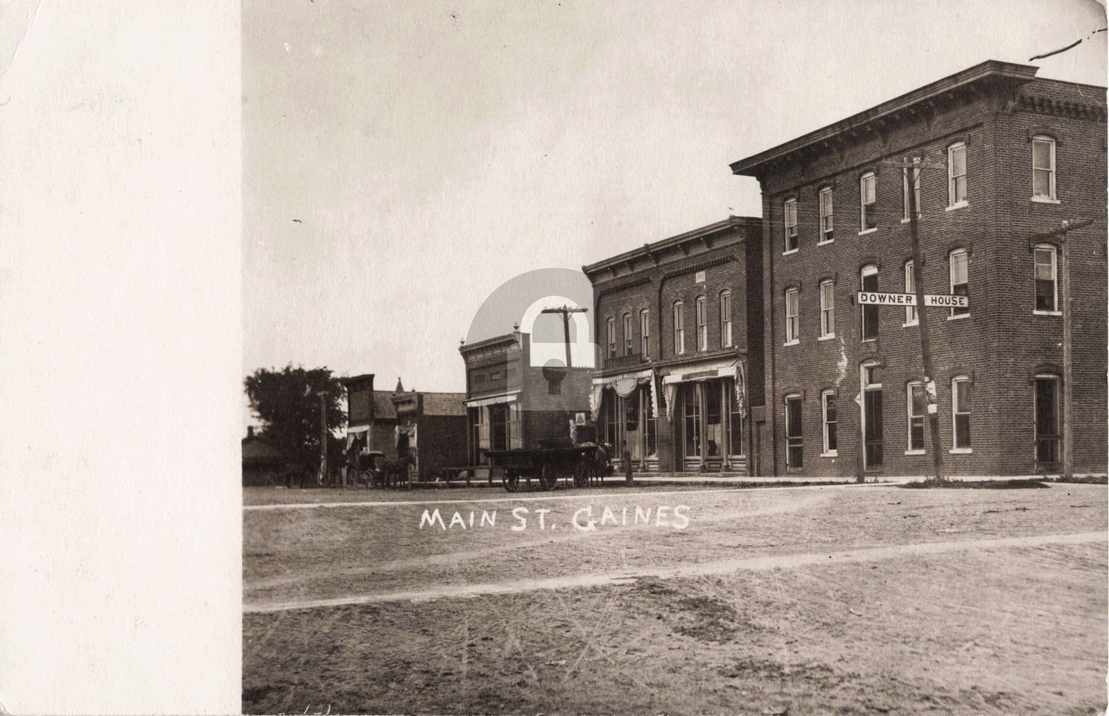 Street View Main St., Gaines MI Michigan #2 RPPC Photo Postcard COPY Street View Main St., Gaines MI Michigan #2 RPPC Photo Postcard COPY