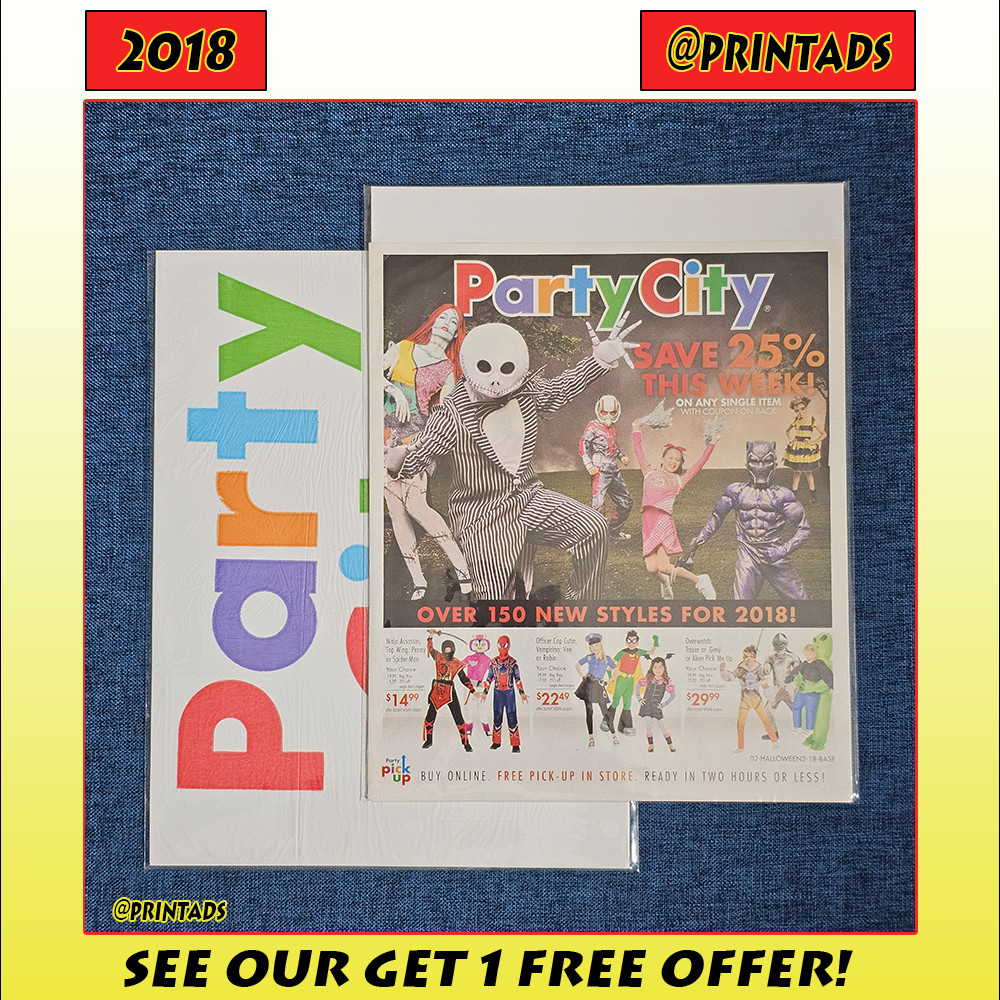 2018 Party City Halloween Print Ad + Plastic Bag - Visit Our Store For More #1