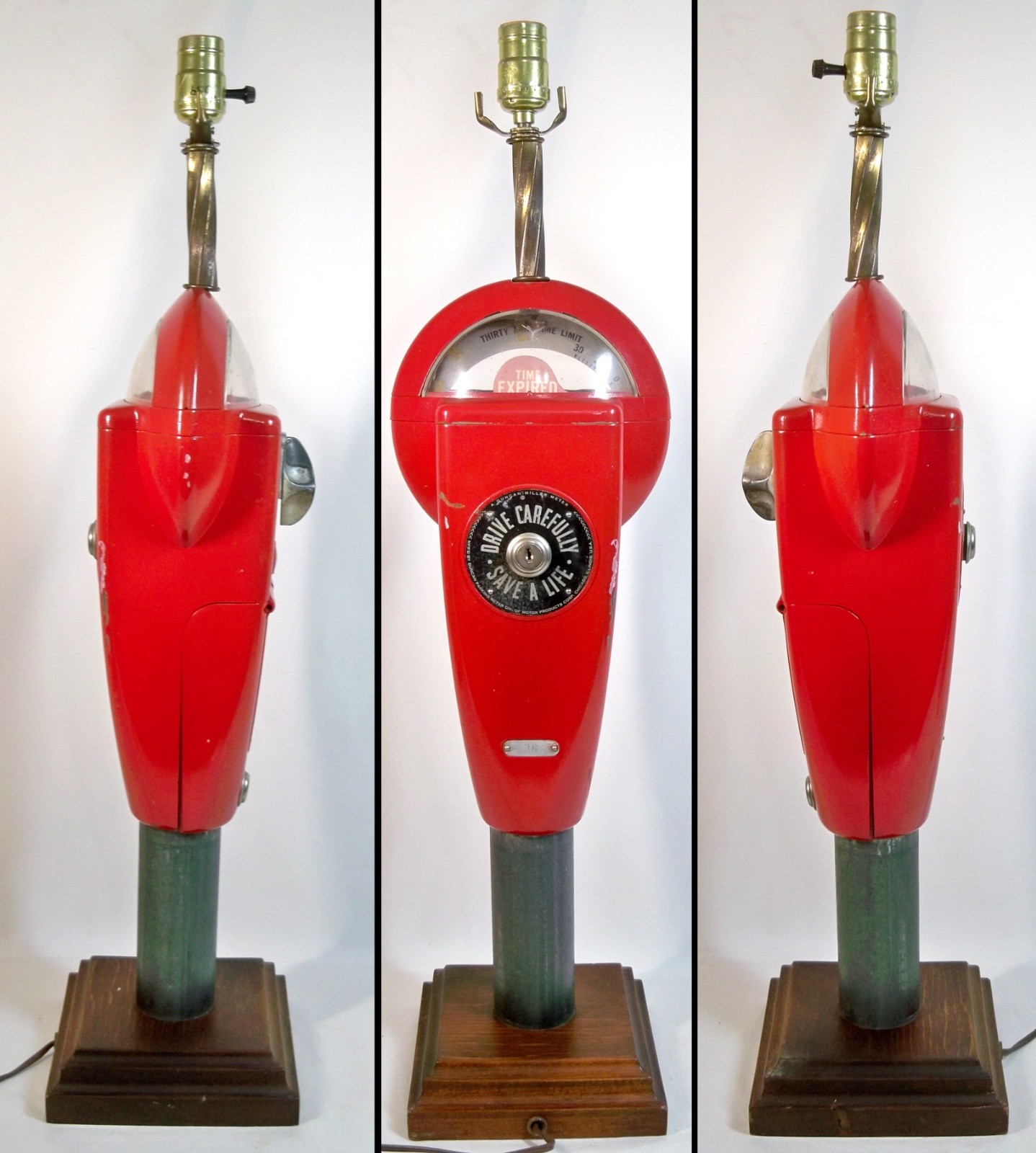 Working Duncan Miller Nickel 30-Minute Parking Meter Lamp w/Keys Working Duncan Miller Nickel 30-Minute Parking Meter Lamp w/Keys