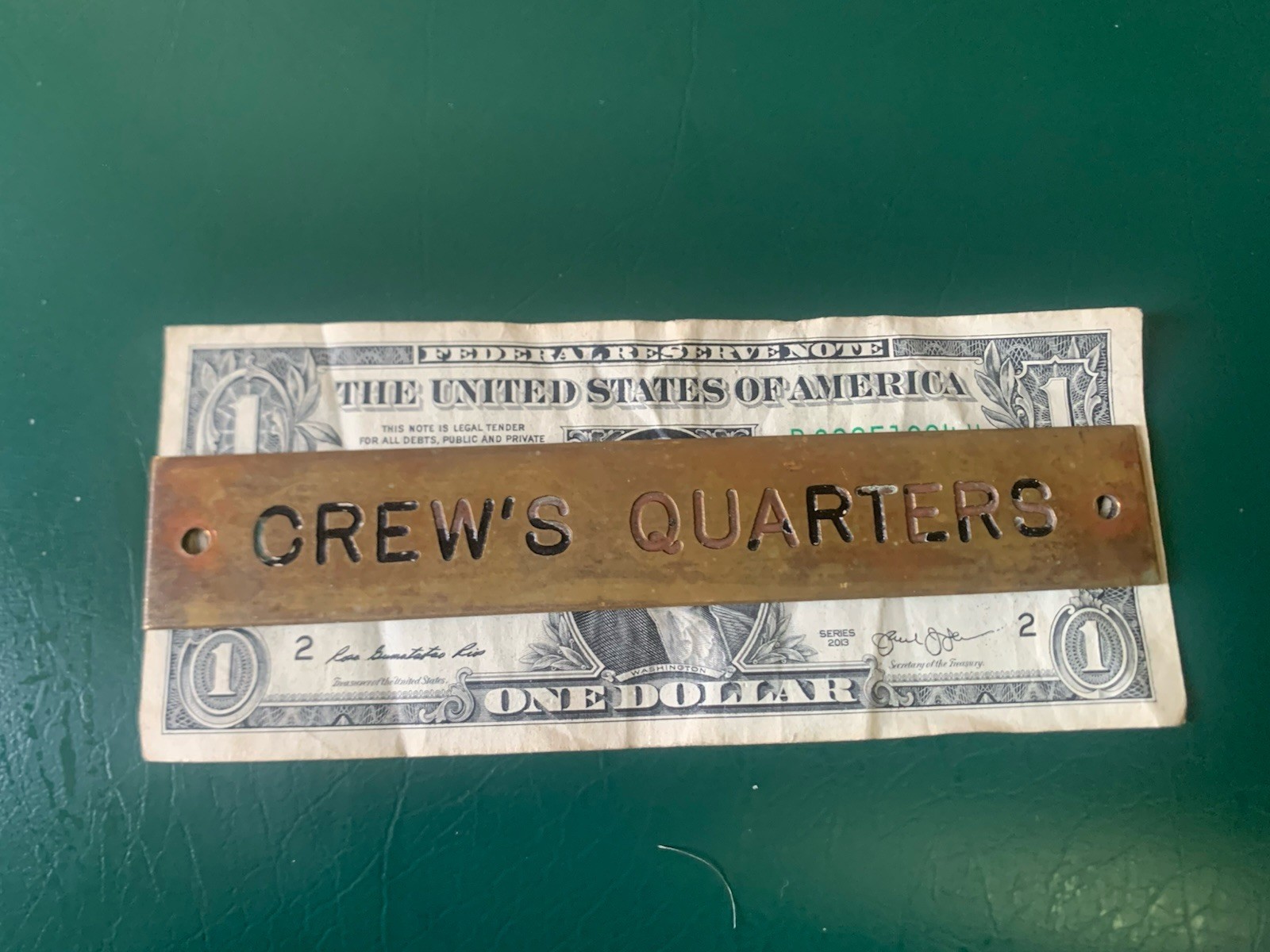 Vintage Original Naval Brass Plaque
