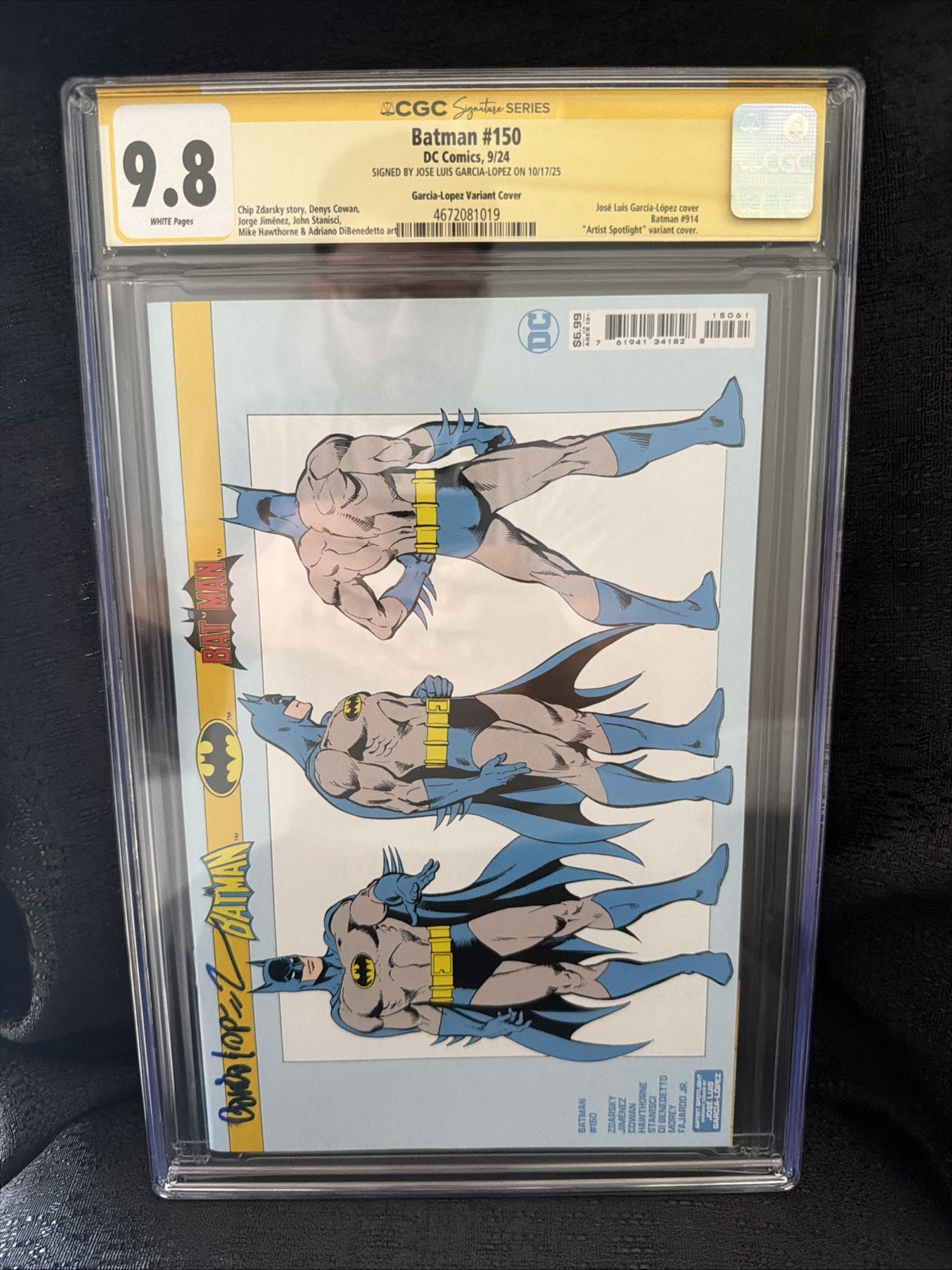 BATMAN #150 (2024) CGC SS 9.8 Signed JOSE LUIS GARCIA-LOPEZ BATMAN #150 (2024) CGC SS 9.8 Signed JOSE LUIS GARCIA-LOPEZ