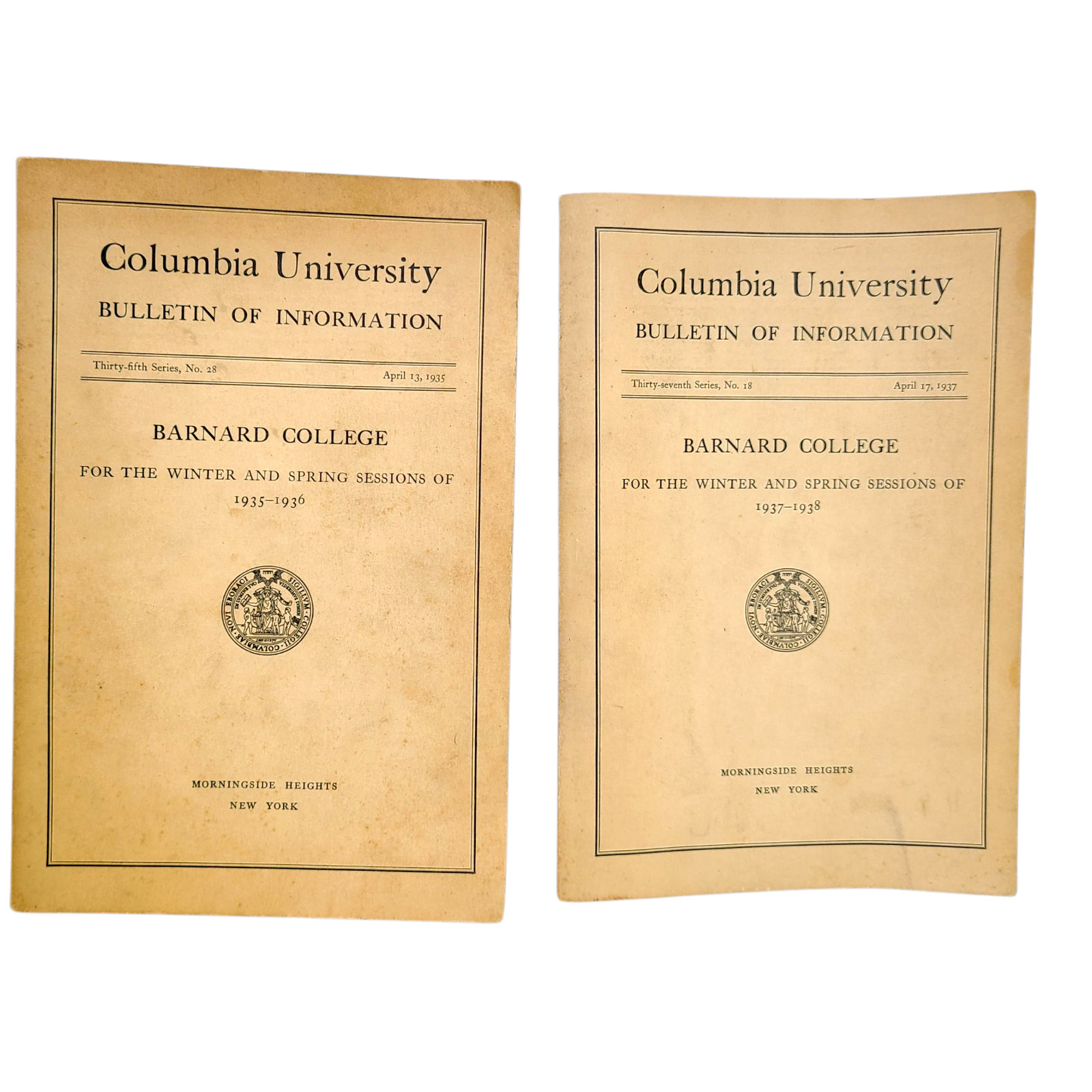 2 BARNARD COLLEGE 1935-1936-1937 Bulletin Information Brochure Catalog 1930s Vtg 2 BARNARD COLLEGE 1935-1936-1937 Bulletin Information Brochure Catalog 1930s Vtg
