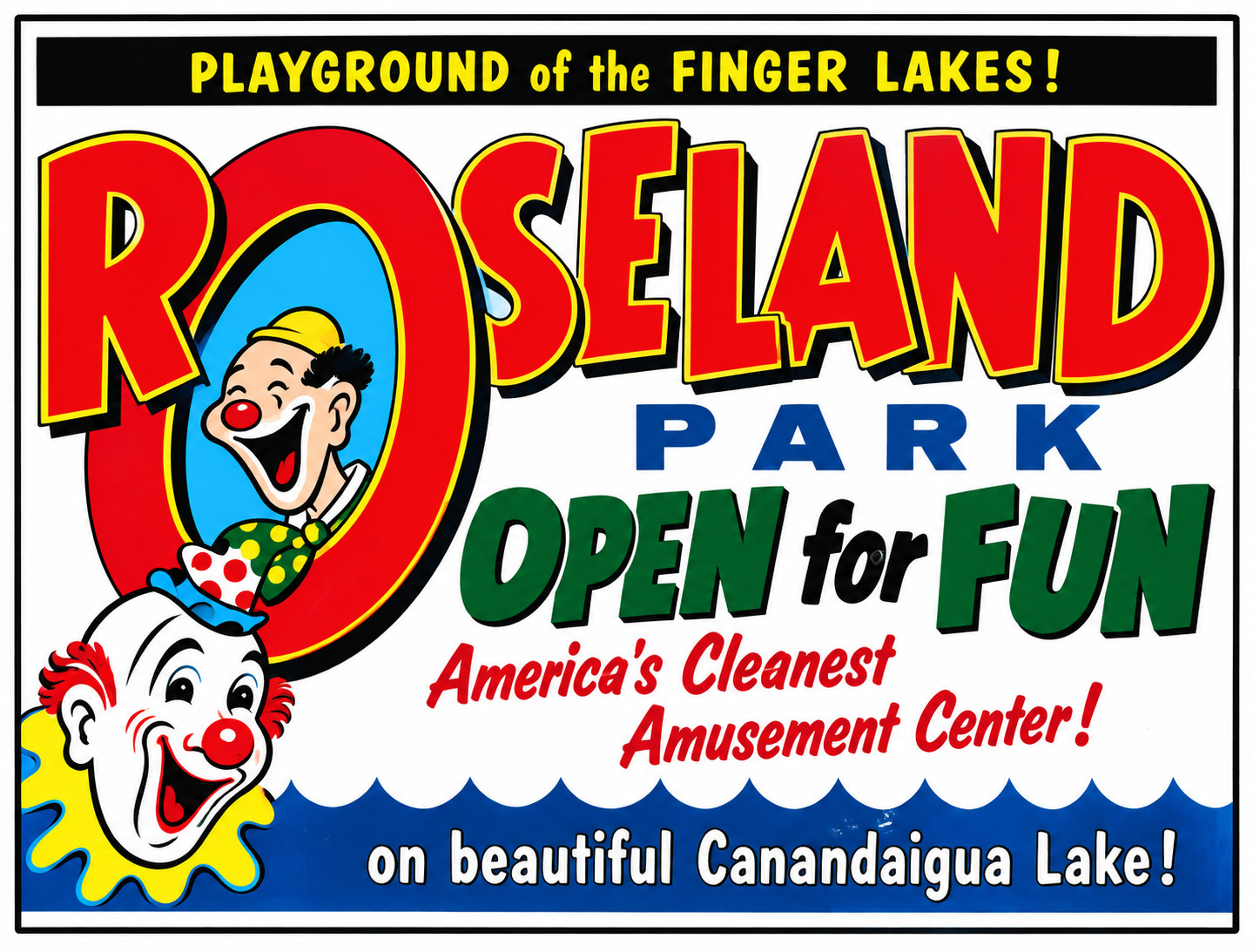 Vintage Roseland Park  Amusement Park Ad Magnet –  Canandaigua, New York