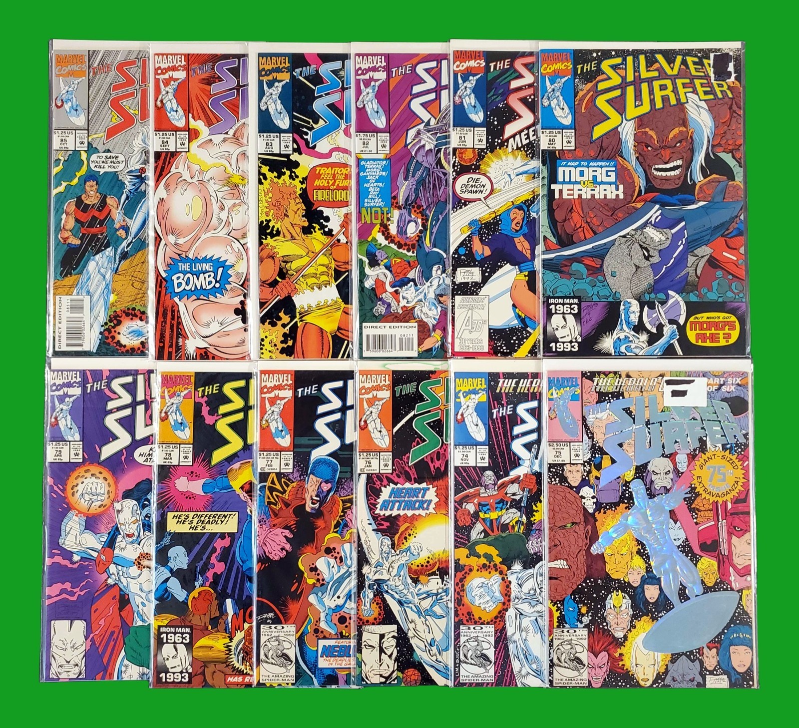 Silver Surfer Vol. 3 #74-85 Comic Book Lot (1992-1993) . VF to NM