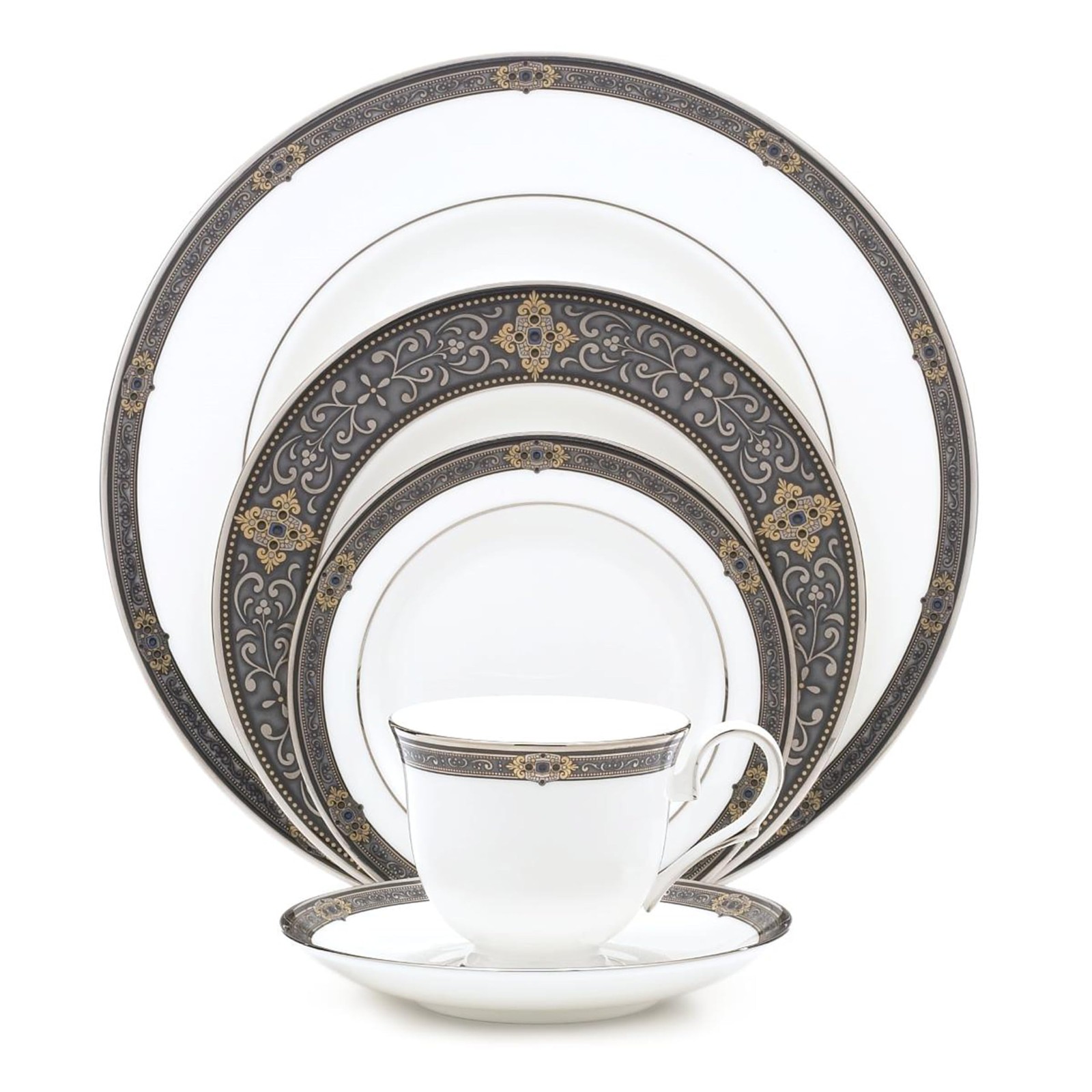 Lenox Unisex Vintage Jewel 5 Piece Boxed Set White Dinnerware Lenox Unisex Vintage Jewel 5 Piece Boxed Set White Dinnerware