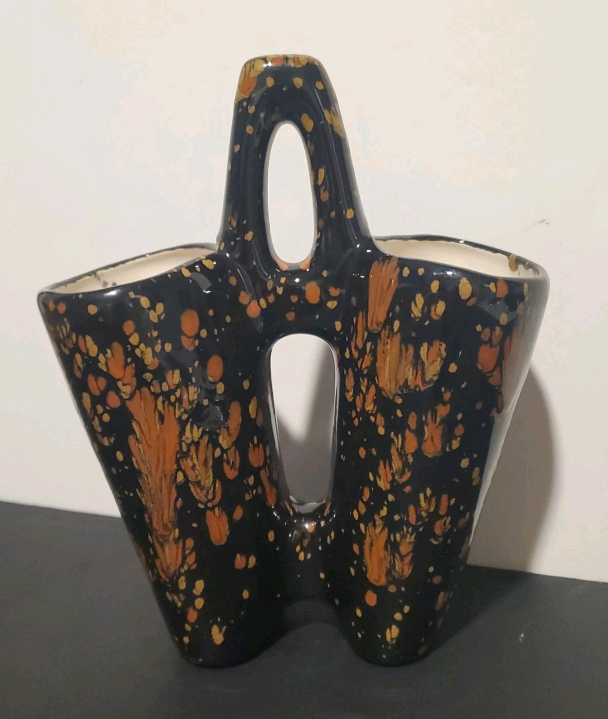 STELLA Greek Studio Art Pottery Wedding Vase Vtg 1950s-70s Hand Made in Greece