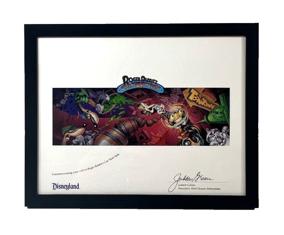 Disneyland Roger Rabbit's Cartoon Spin Commemorative Print (1994) Framed Disneyland Roger Rabbit's Cartoon Spin Commemorative Print (1994) Framed