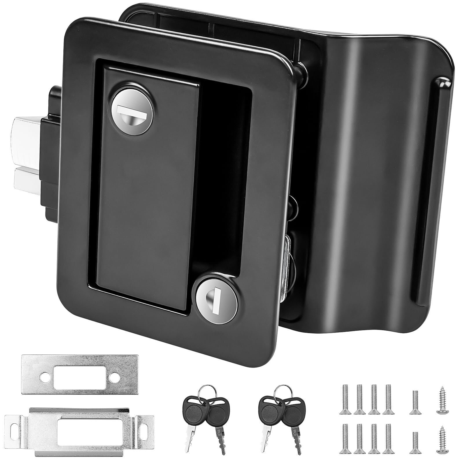 Versatile RV Enclosed Trailer Door Handle Latch - Square Shape for Classic Style Versatile RV Enclosed Trailer Door Handle Latch - Square Shape for Classic Style