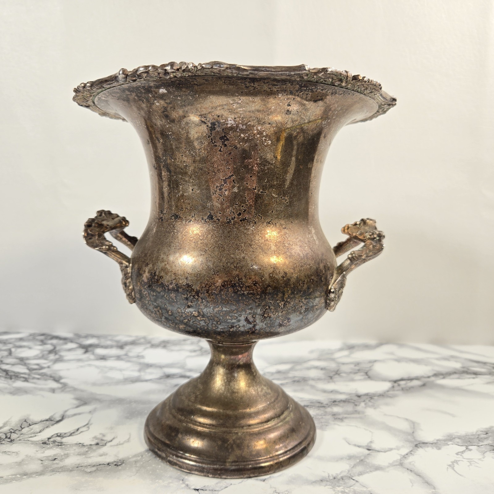 Vintage Sheridan Silver-Plated Ornate Trophy Champagne Wine Chiller Ice Bucket