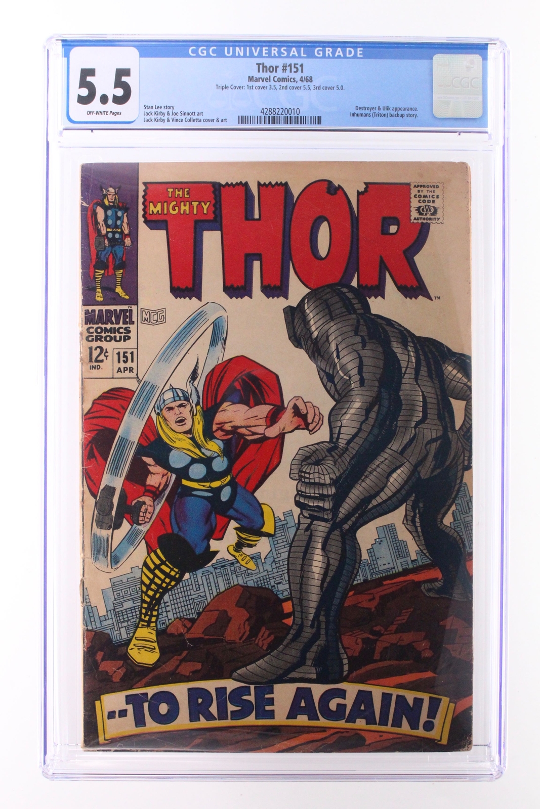 Thor #151 - Marvel Comics 1968 CGC 5.5 TRIPLE COVER Thor #151 - Marvel Comics 1968 CGC 5.5 TRIPLE COVER