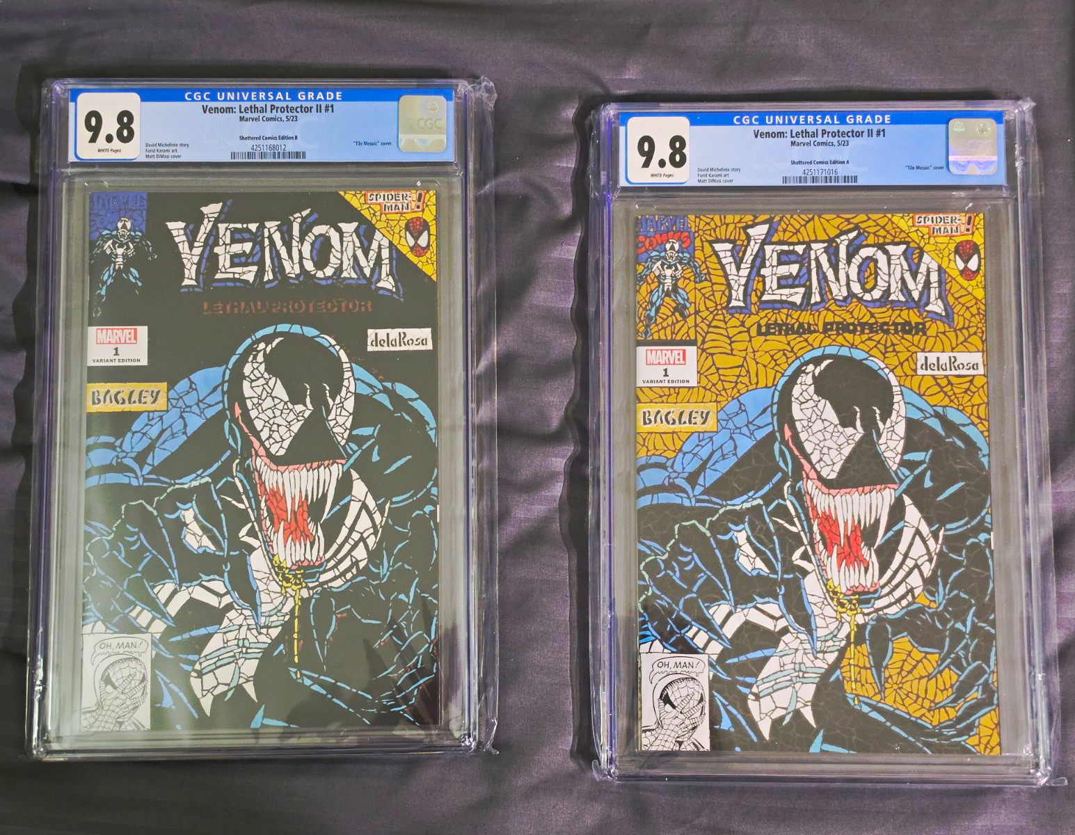 CGC 9.8 Venom: Lethal Protector II #1 Mark Bagley Black & Gold Cover Set