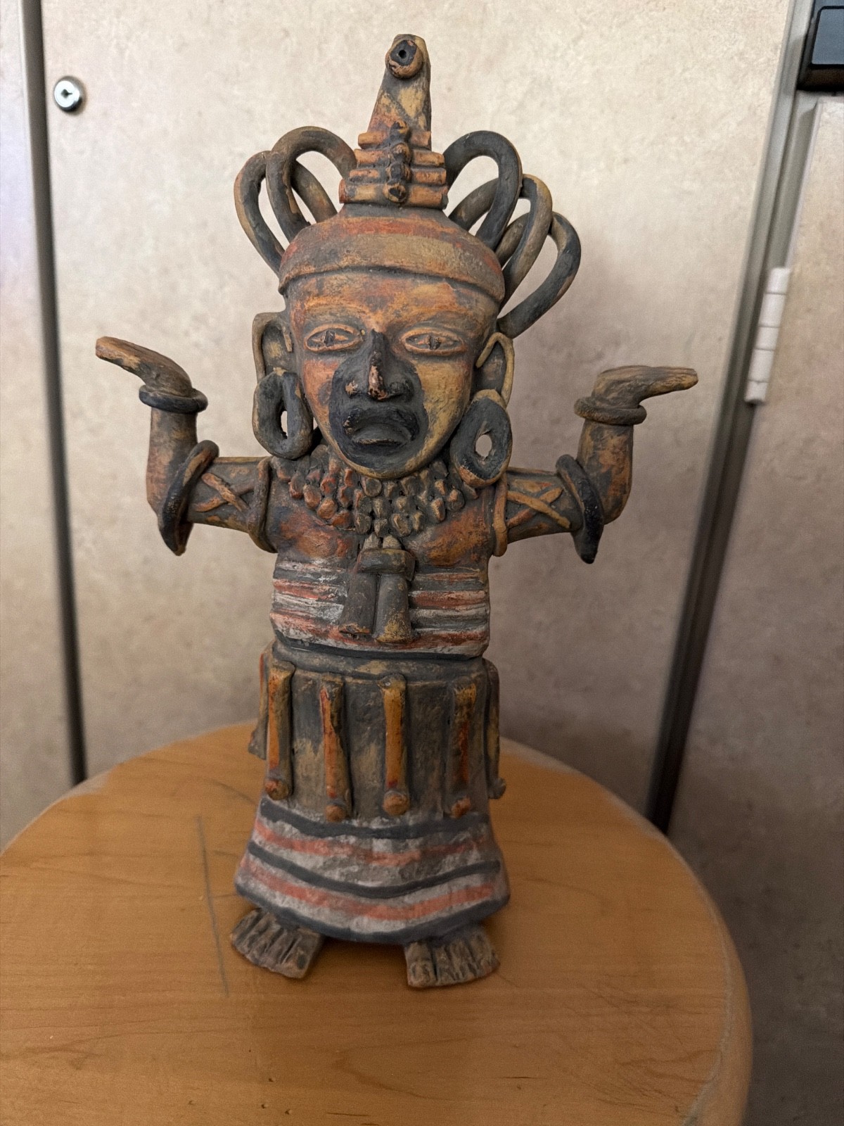 Vintage 1970s Mexican Folk Art Terracotta Incensario Zapotec Mesoamerican Style Vintage 1970s Mexican Folk Art Terracotta Incensario Zapotec Mesoamerican Style