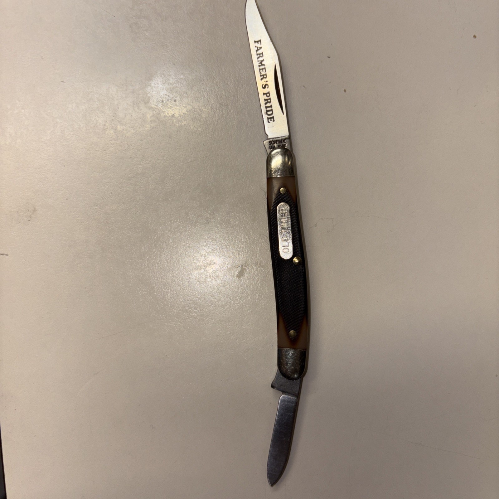 Schrade+ 104OT Minuteman Made In U.S.A. “FARMERS PRIDE” On Blade, Vintage RARE Schrade+ 104OT Minuteman Made In U.S.A. “FARMERS PRIDE” On Blade, Vintage RARE