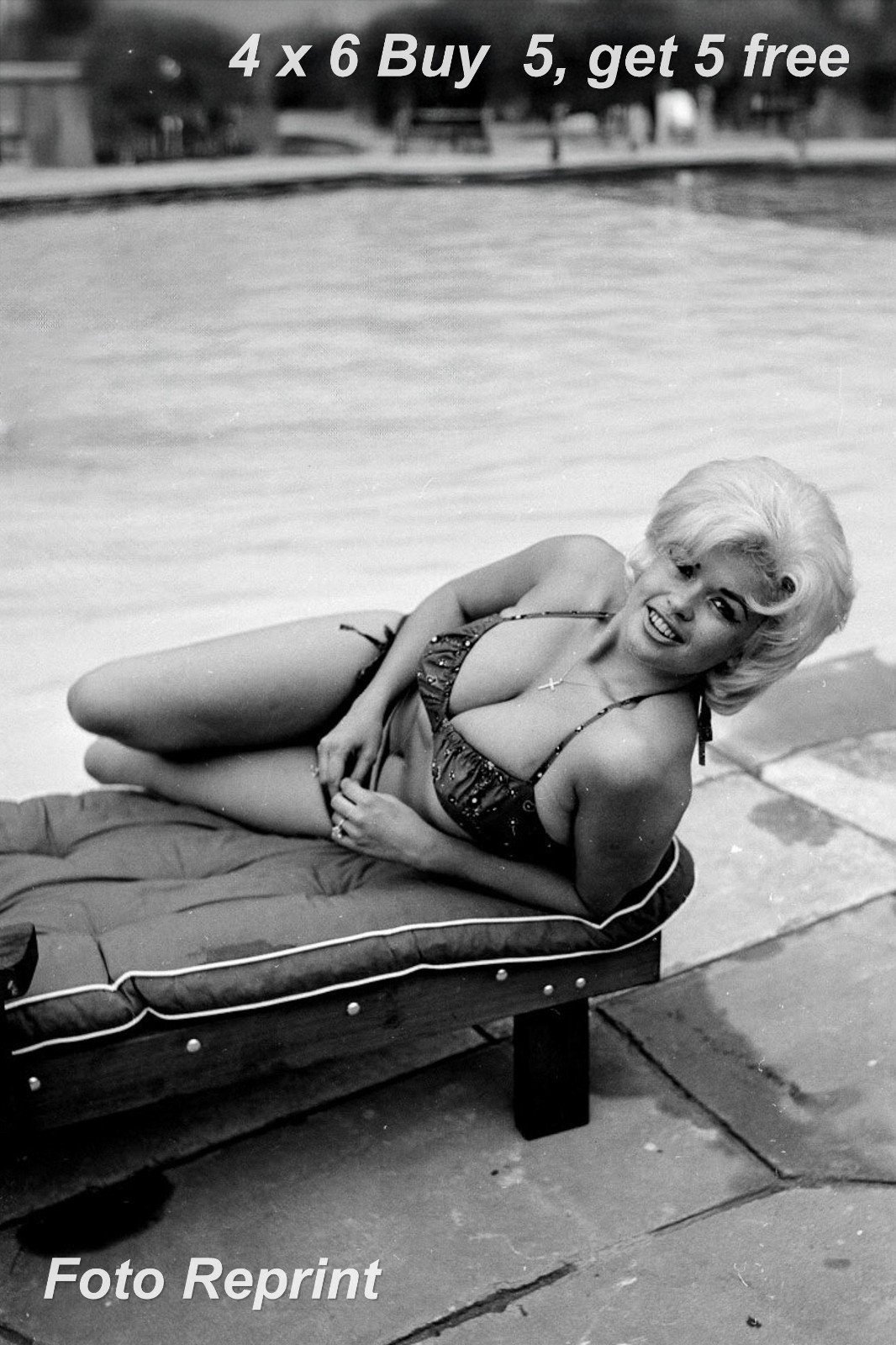 JAYNE MANSFIELD 4x6 Photo 1950s Hollywood Pin-Up Icon Retro Glamour Photography