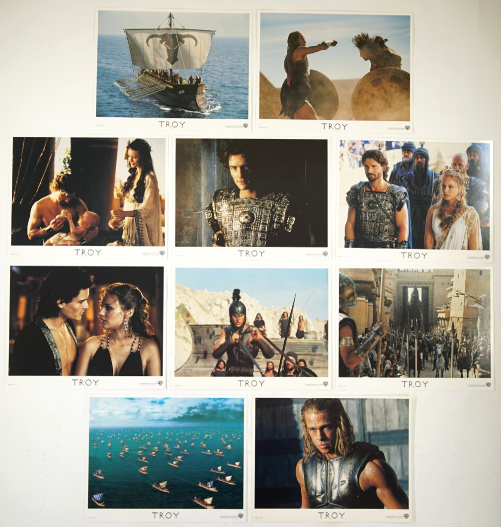 TROY Orig Compl SETof10 Movie Lobby Cards 2004 BRAD PITT ERIC BANA ORLANDO BLOOM TROY Orig Compl SETof10 Movie Lobby Cards 2004 BRAD PITT ERIC BANA ORLANDO BLOOM